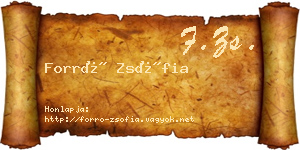 Forró Zsófia névjegykártya